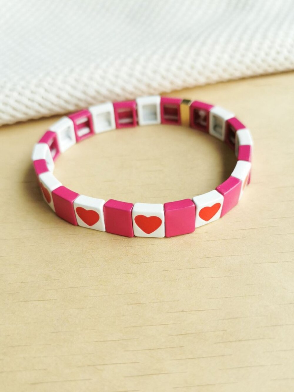 Roxanne Assoulin Enameled Stretch Bracelet Pink